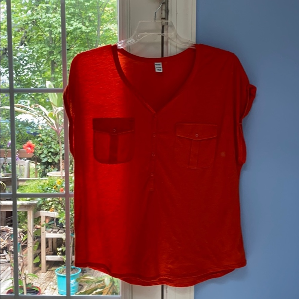 Old Navy shirt 2 pocket orange light xl $11